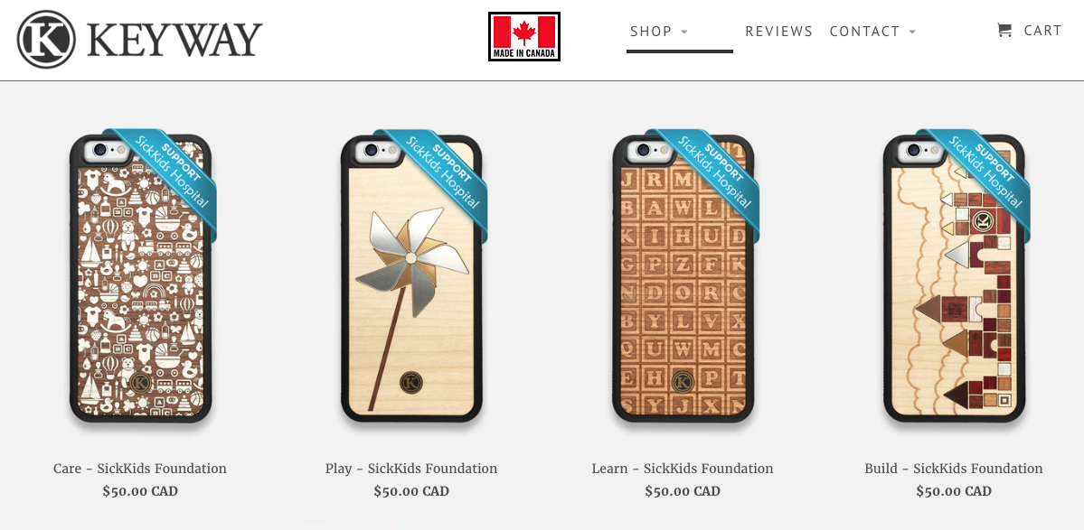 Screenshot of Keyway designs - iPhone cases