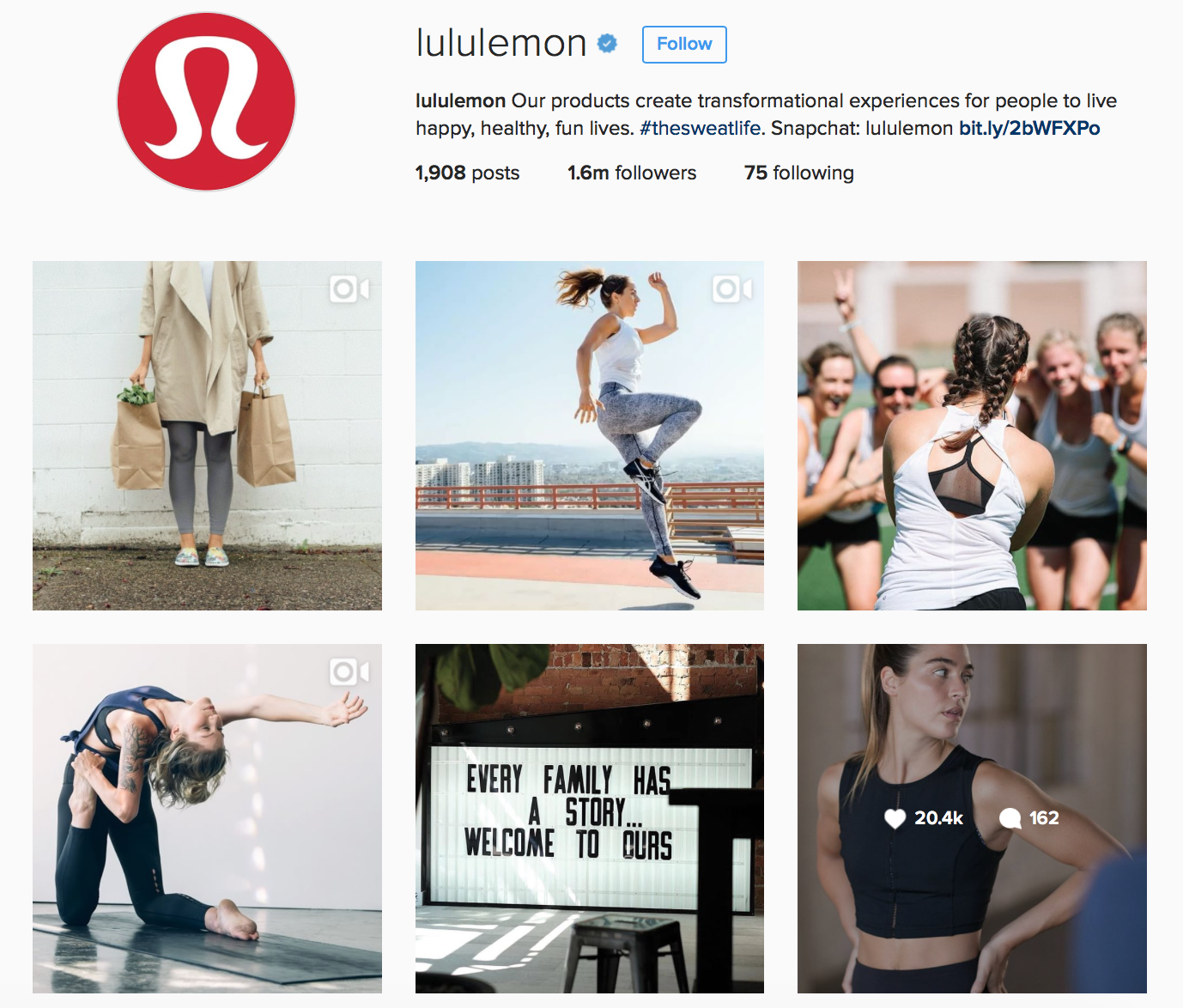Lululemon Instagram Profile Lululemon Instagram Profile