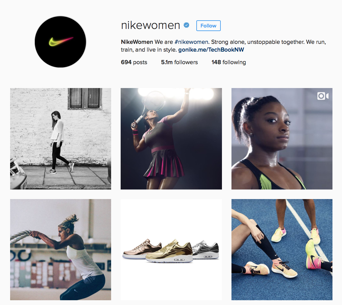NikeWomen Instagram profile NikeWomen Instagram profile