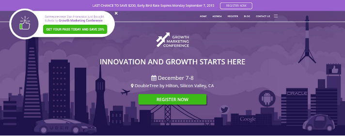 Growth Marketing Conference using Fomo