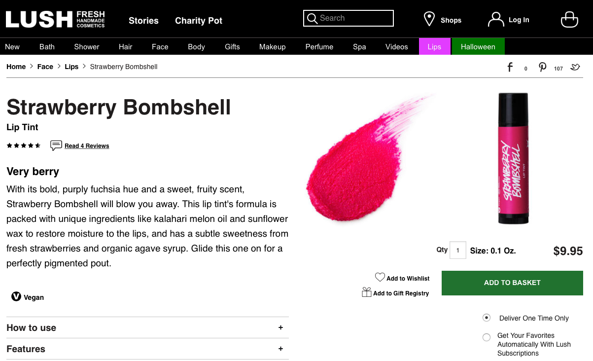 Lush cosmetics website Lush cosmetics benefits description