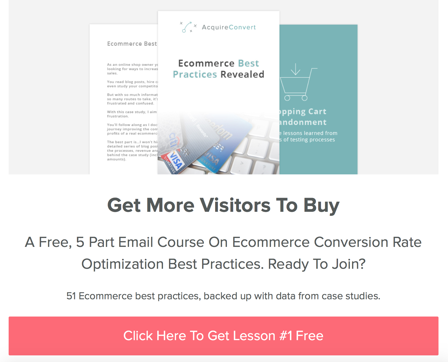 Ecommerce Conversion Rate email course from AcquireConvert