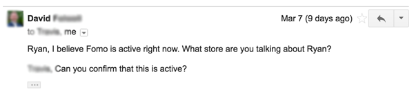 fomo inactive customer email responses