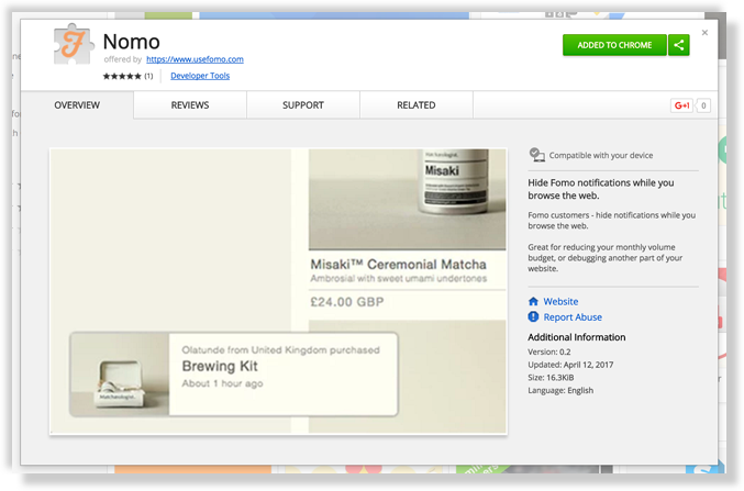 nomo on chrome store