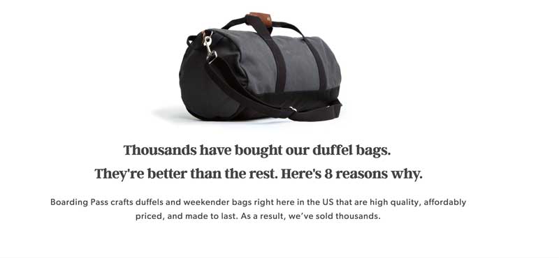 boarding pass duffel