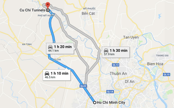 Cu Chi Tunnels Route