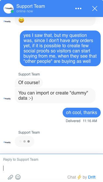 proofly let's you use dummy data to trick your visitors to think that "other people"are buying